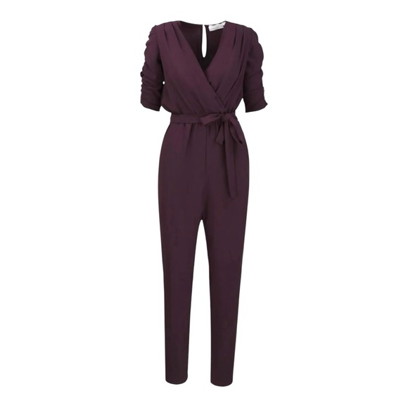 Amanda Uprichard The Annika Jumpsuit elegant burgundy NWOT - Picture 3 of 15